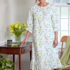 Ella Simone Sunny Yellow Flowers Cotton Nightgown