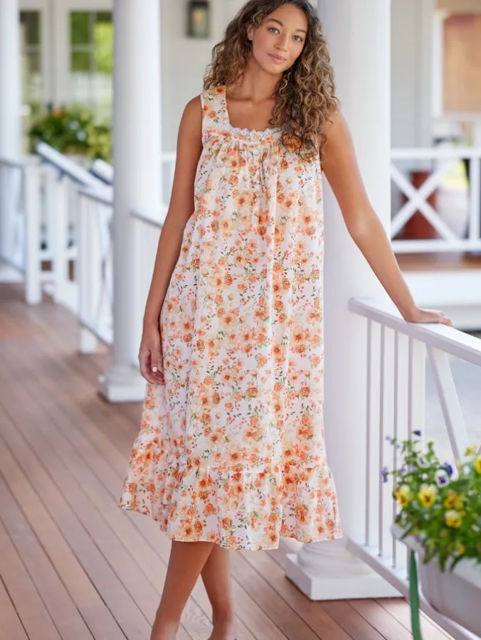 Ella Simone Sunset Poppy Floral Cotton Nightgown