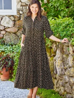 Ella Simone Tiered Floral Midi Dress