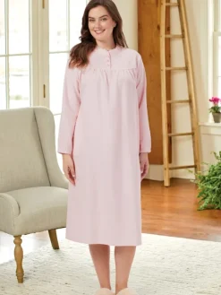 Ella Simone Victorian Ruffle Cotton Flannel Nightgown