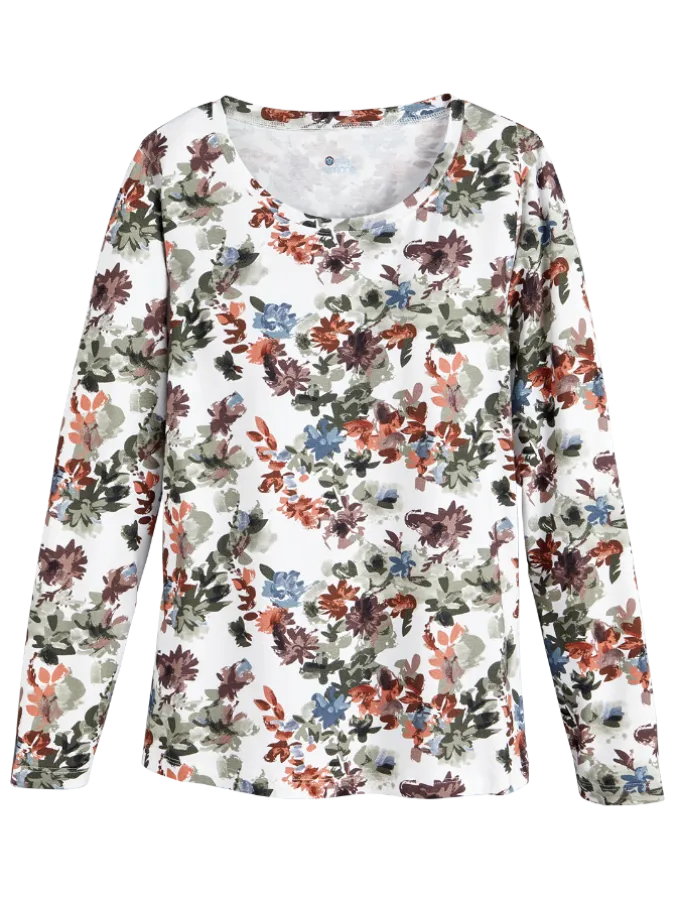 Ella Simone Watercolor Bouquets Knit Top