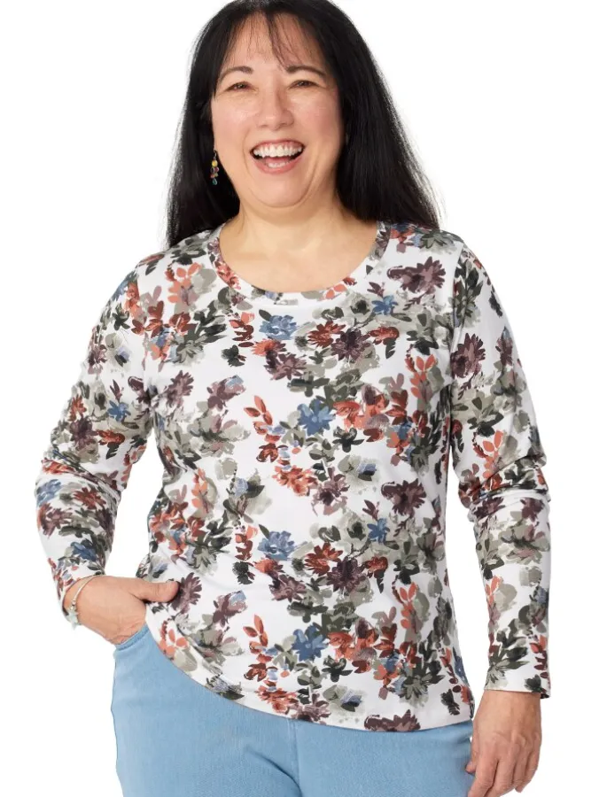 Ella Simone Watercolor Bouquets Knit Top