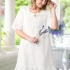 Ella Simone White Eyelet Cotton Lawn Nightgown