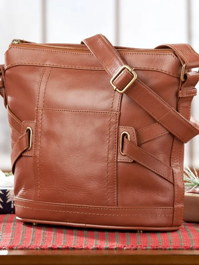 Ella Simone Woodstock Leather Bucket Bag