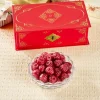 Embossed Red Filigree Tin With Filled Raspberry Hard Candy