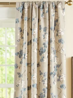 Embroidered Blossoms Rod Pocket Curtains