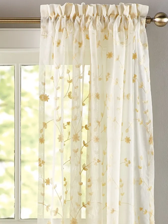 Embroidered Scalloped Rod Pocket Panel