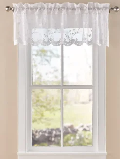 Embroidered Scalloped Rod Pocket Valance