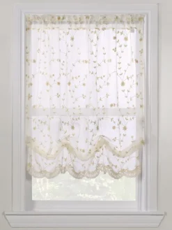 Embroidered Scalloped Rod Pocket Balloon Panel