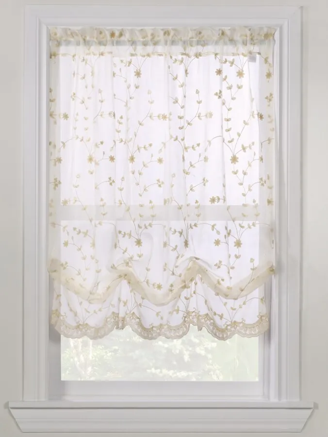Embroidered Scalloped Rod Pocket Balloon Panel