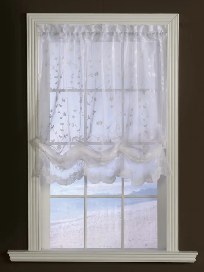 Embroidered Scalloped Rod Pocket Balloon Panel