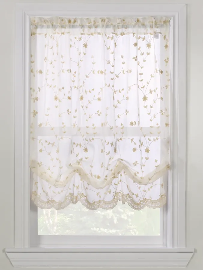 Embroidered Scalloped Rod Pocket Balloon Panel