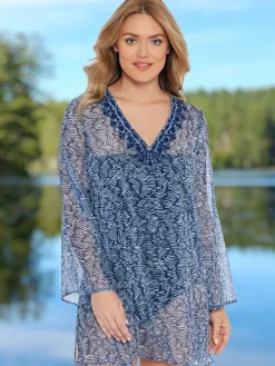 Embroidered Swimsuit Cover-Up Dress