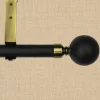 Empire Black/Gold Adjustable Curtain Rod With Ball Finial, 1 Inch