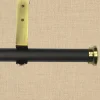 Empire Black/Gold Adjustable Curtain Rod With Flat Finial, 1 Inch