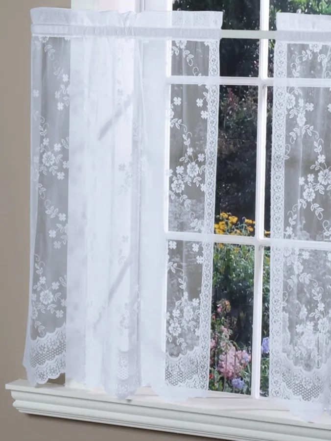 Enchanted Gardens Lace Rod Pocket Tiers by Country Curtains®