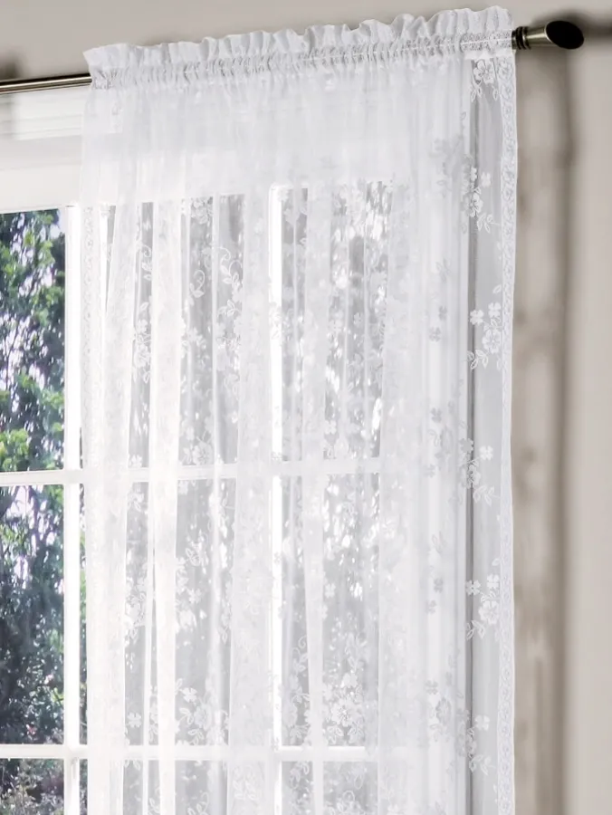 Enchanted Gardens Lace Rod Pocket Panel by Country Curtains®