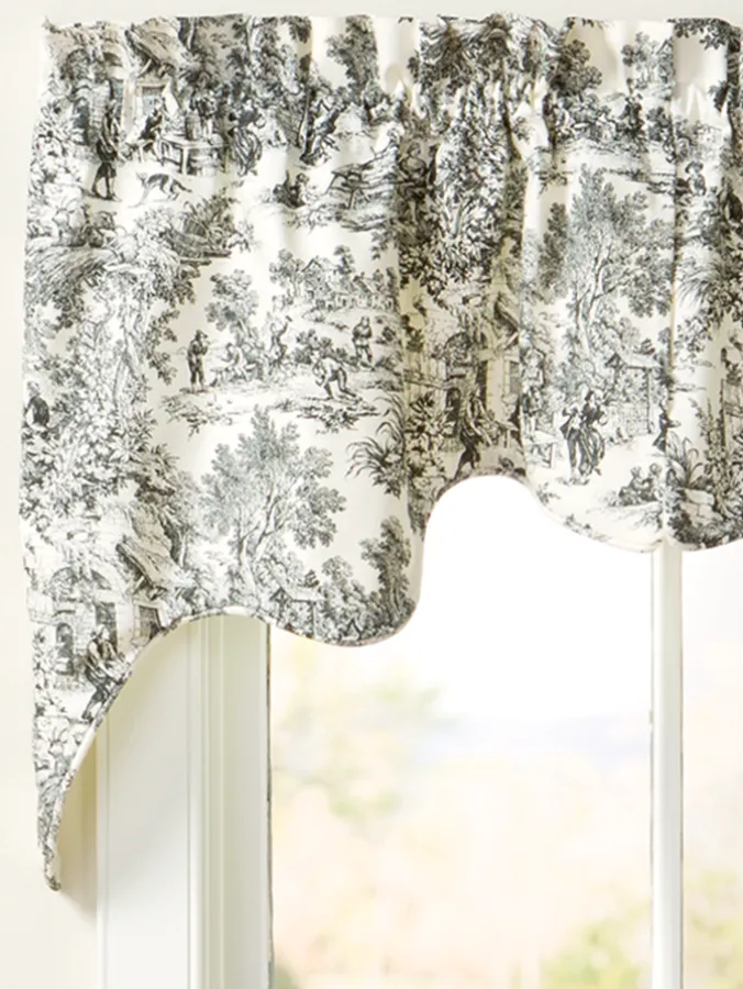 Essex Toile Lined Rod Pocket Empress Swag Pair by Country Curtains®