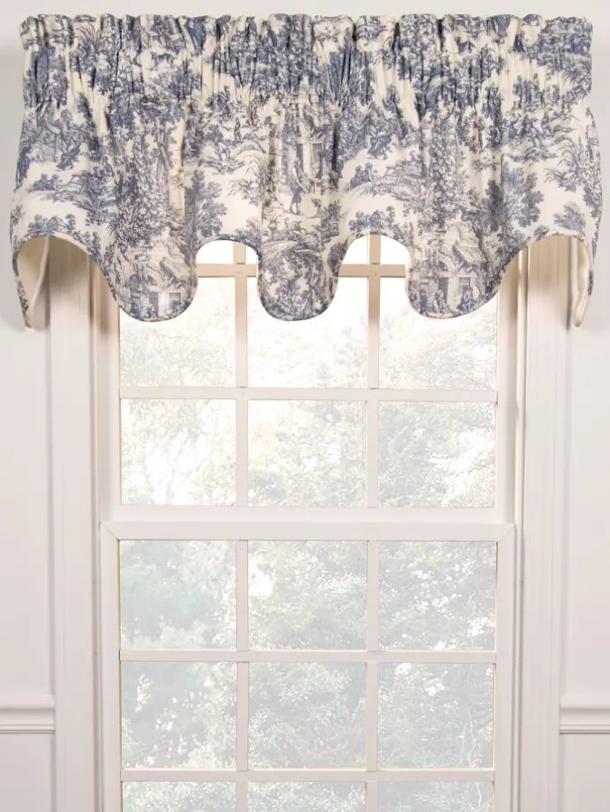 Essex Toile Lined Rod Pocket Scalloped Valance by Country Curtains®