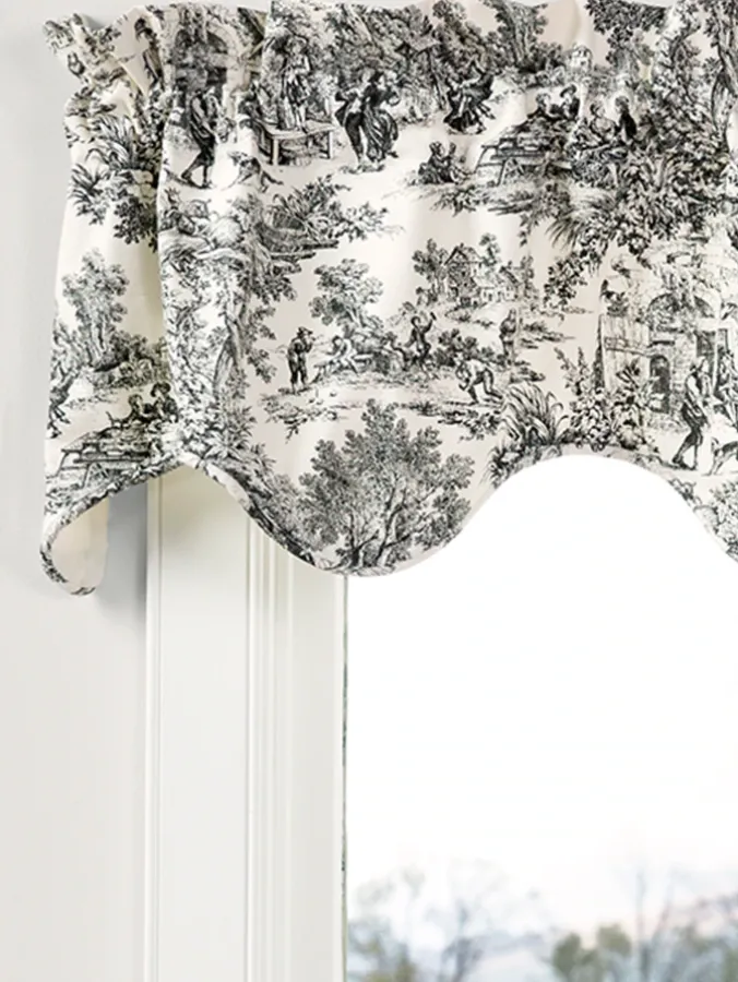 Essex Toile Lined Rod Pocket Scalloped Valance by Country Curtains®
