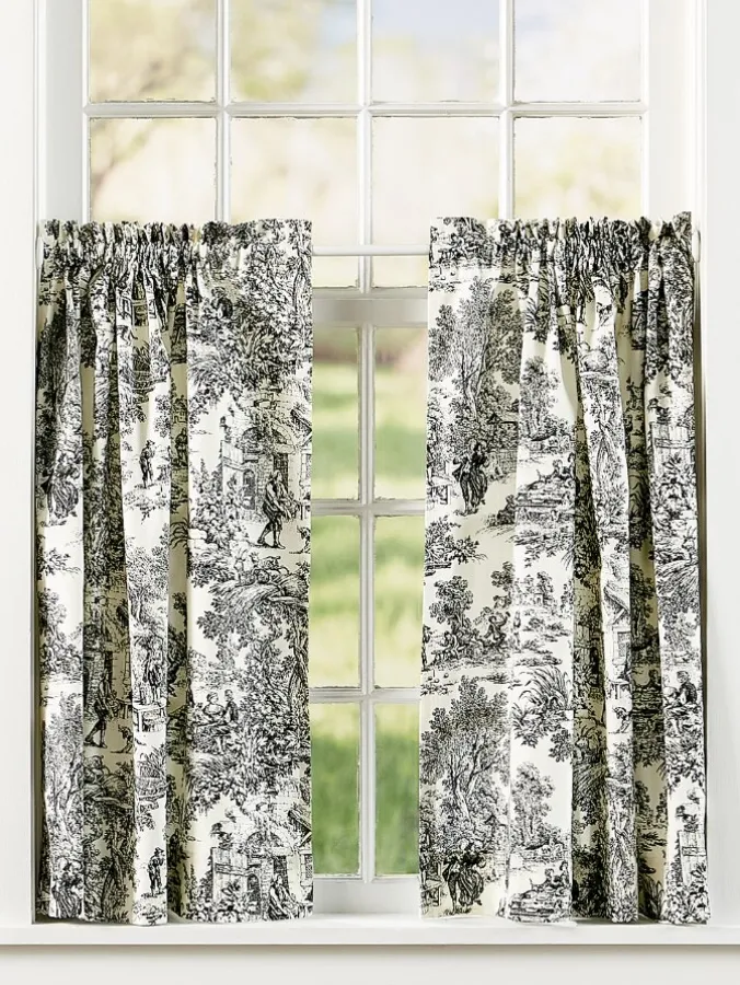 Essex Toile Rod Pocket Tiers by Country Curtains®