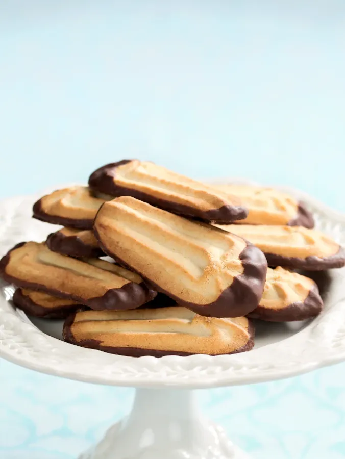 European Dark Chocolate Dipped Shortbread Cookies, 2 Boxes