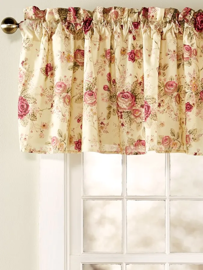 Everlasting Rose Lined Rod Pocket Valance