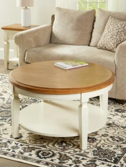 Farmhouse Turned Leg Wood Coffee Table