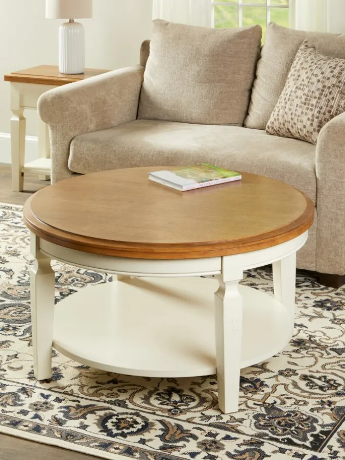 Farmhouse Turned Leg Wood Coffee Table