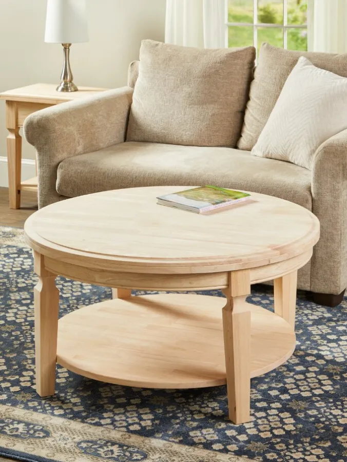 Farmhouse Turned Leg Wood Coffee Table