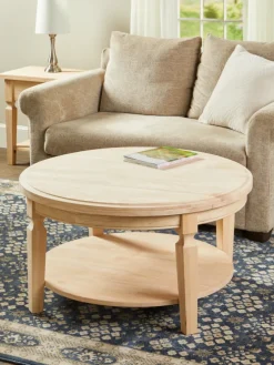 Farmhouse Turned Leg Wood Coffee Table
