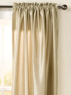Faux Silk Lined Rod Pocket Curtains With Back Tabs by Country Curtains®