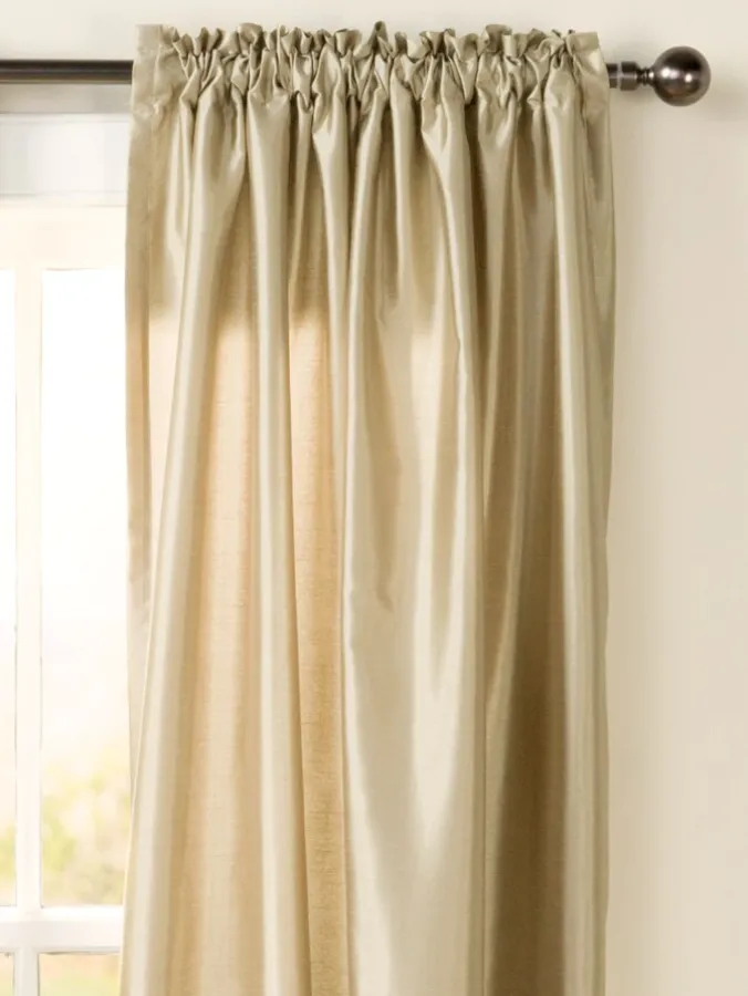 Faux Silk Lined Rod Pocket Curtains With Back Tabs by Country Curtains®