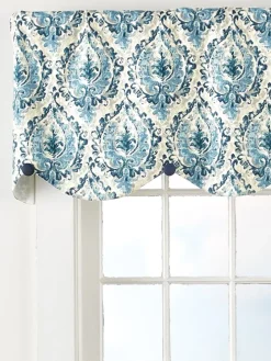 Fenton Medallion Rod Pocket Scalloped Button Valance