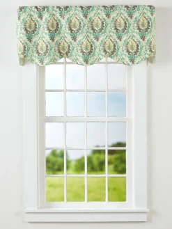 Fenton Medallion Rod Pocket Scalloped Button Valance