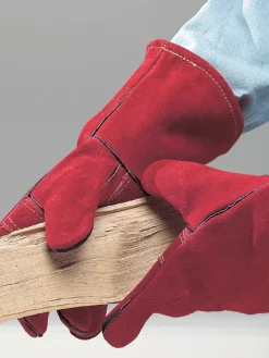 Fireplace and Utility Heat-Resistant Suede Safety Gloves