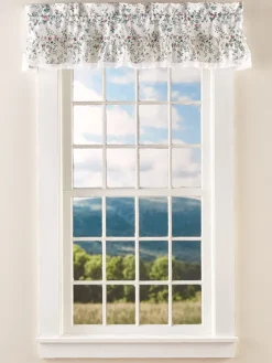 Floral And Lace Rod Pocket Tailored Valance