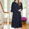Floral Corduroy Tiered Dress