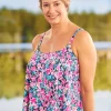 Floral Flounce Tankini Top