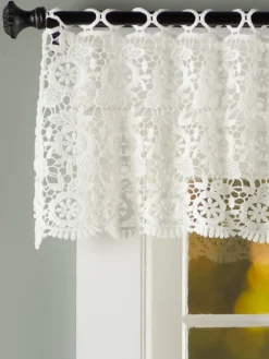 Floral Medallions Macrame Tailored Valance