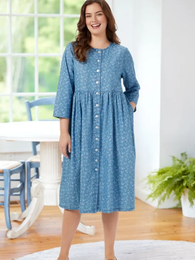 Floral Print Denim Dress