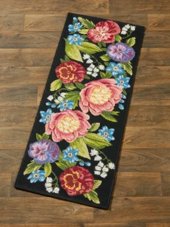 Floral Tapestry Indoor/Outdoor Washable Rug or Runner