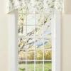 Floral Vine Embroidered Lined Rod Pocket M-Shaped Valance