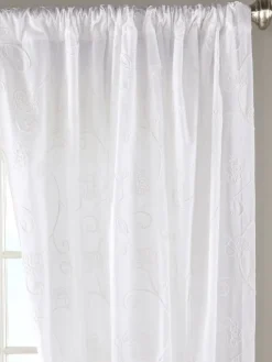 Floret Candlewick Rod Pocket Curtains
