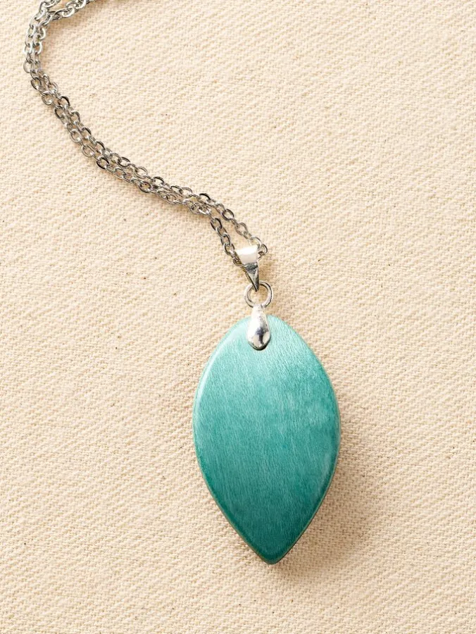 Forest Dreams Mini Leaf Wood Pendant Necklace