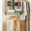 Four-Shelf Hanging Closet Organizer With Garment Rod