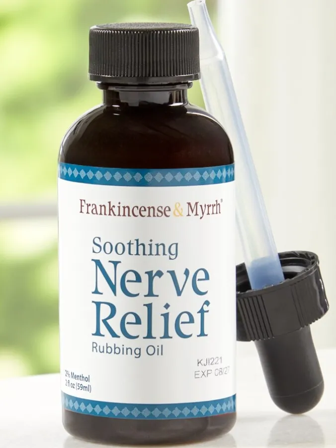 Frankincense and Myrrh Foot Pain Relief Rubbing Oil, 2 Ounce Bottle