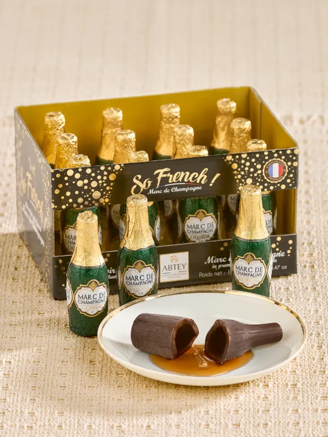 French Champagne Filled Chocolate Bottles