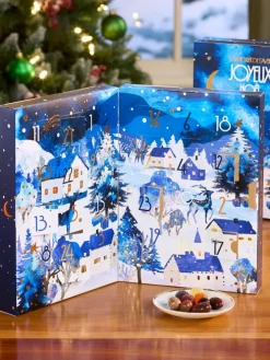French Christmas Advent Calendar With Chocolates, Nuts, and Fruit Jellies