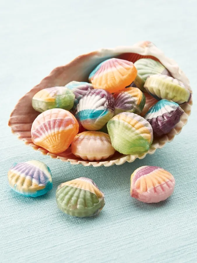French Fruit-Filled Hard Candy Seashells, 12 Ounce Bag